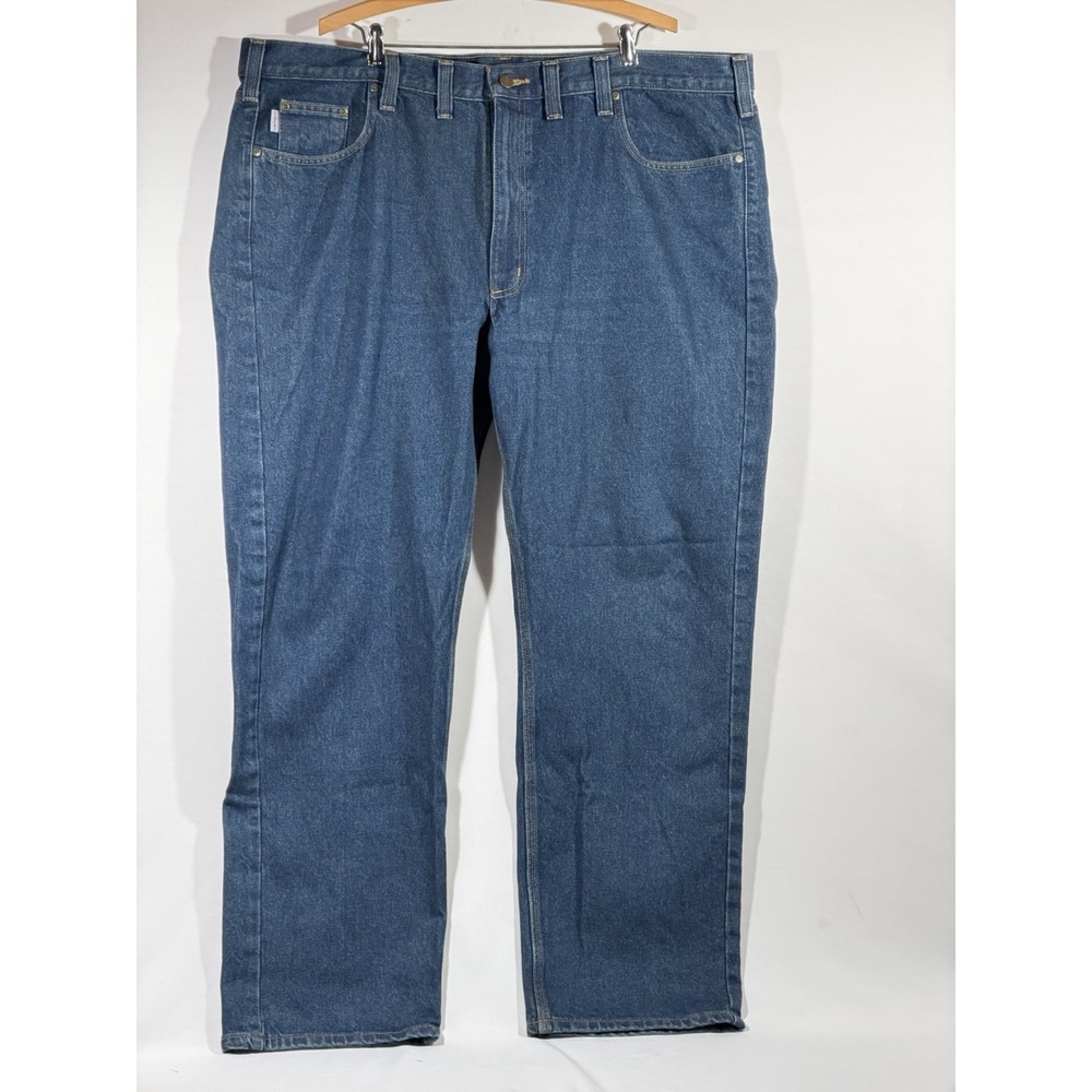 Carhartt B480 Jeans Mens 44x32 Blue Denim Workwear Durable Utility Fit